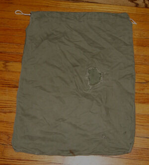 Vintage US Military Laundry Bag Patches Cotton 29x22 Laundry Bag Sack Barracks